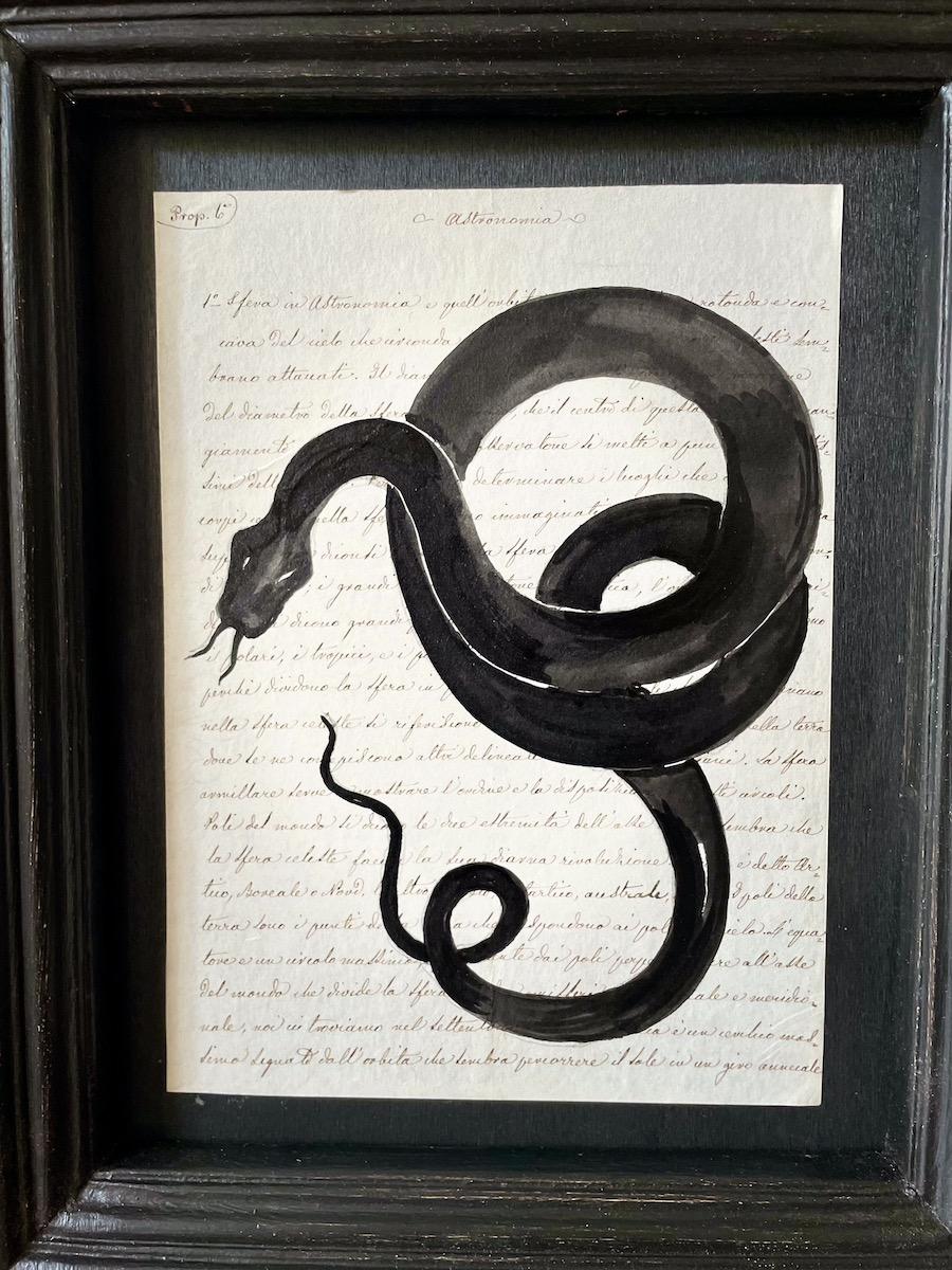 serpente nero su manoscritto