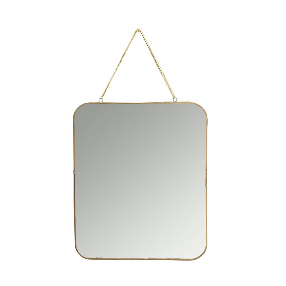 specchio bordo oro catenella
