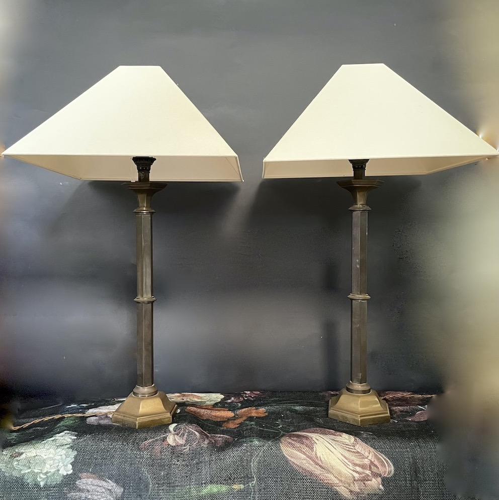 coppia lampade vintage ottone