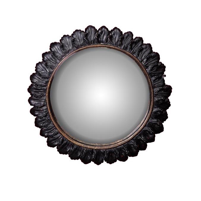 specchio convesso foglie nere D28