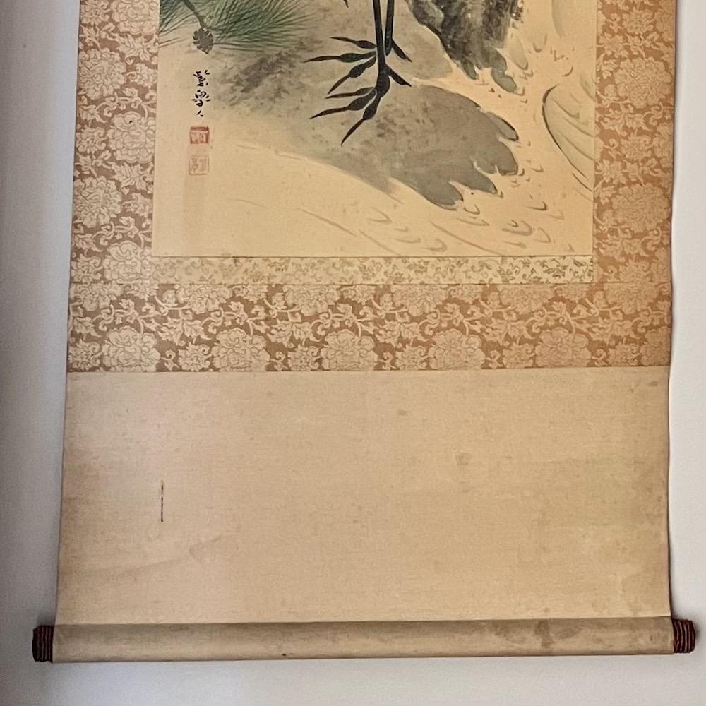 dipinto a scorrimento giapponese antico Gru