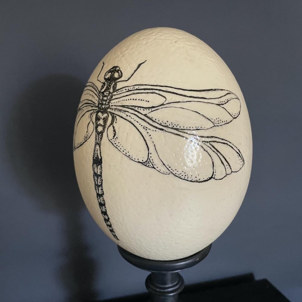 libellula dipinta su uovo
