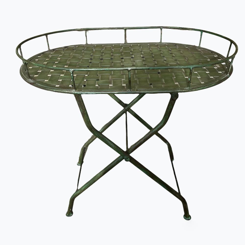 Tavolino pieghevole ferro verde