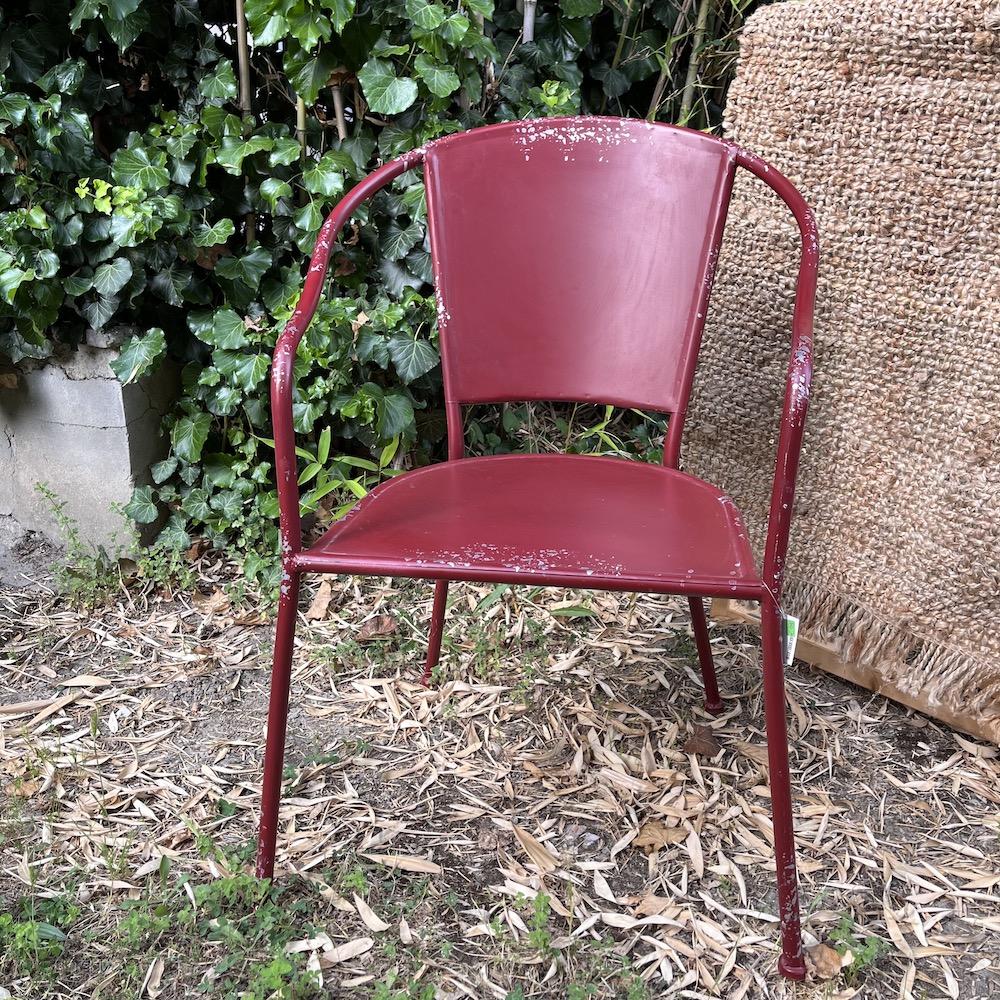 sedia in ferro rossa giardino