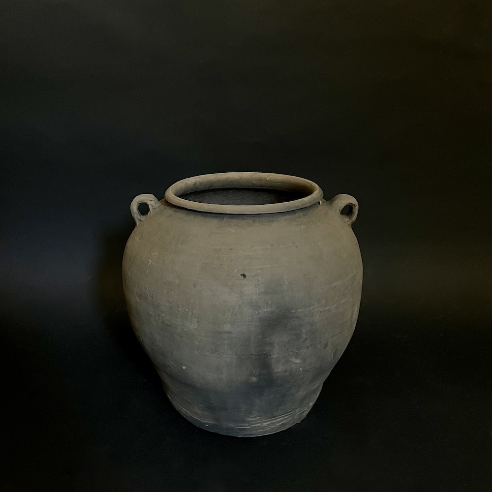 vaso terracotta vintage grigio manici A