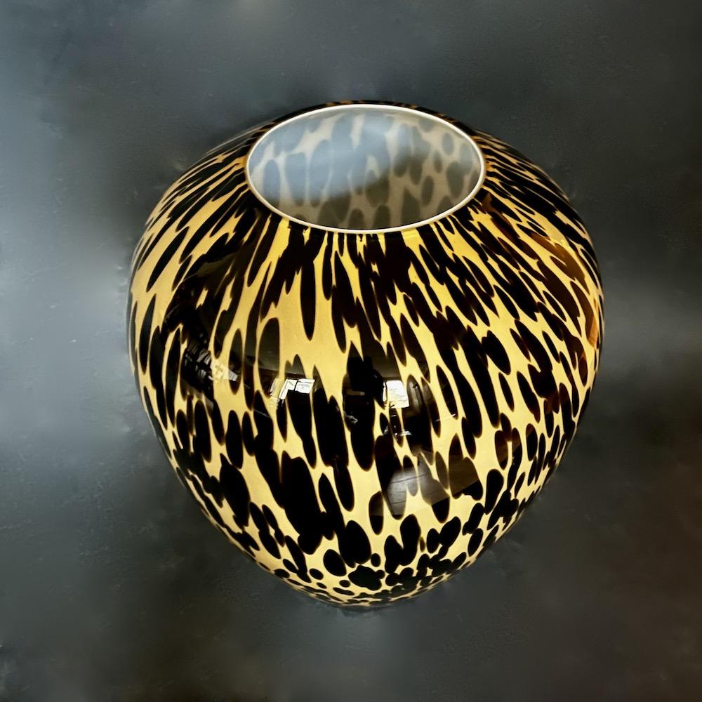 vaso vetro leopardato