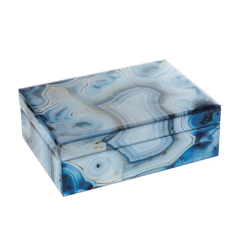 scatola con coperchio marmo blu