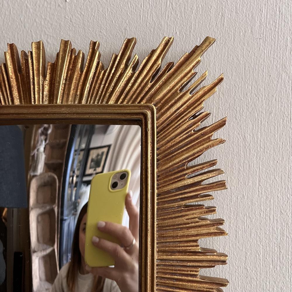 specchio rettangolare convesso dorato