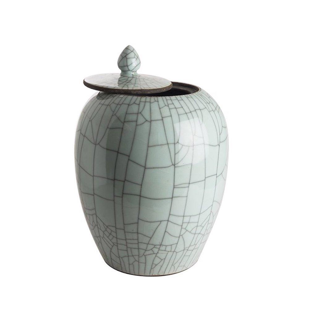 vaso con coperchio celadon