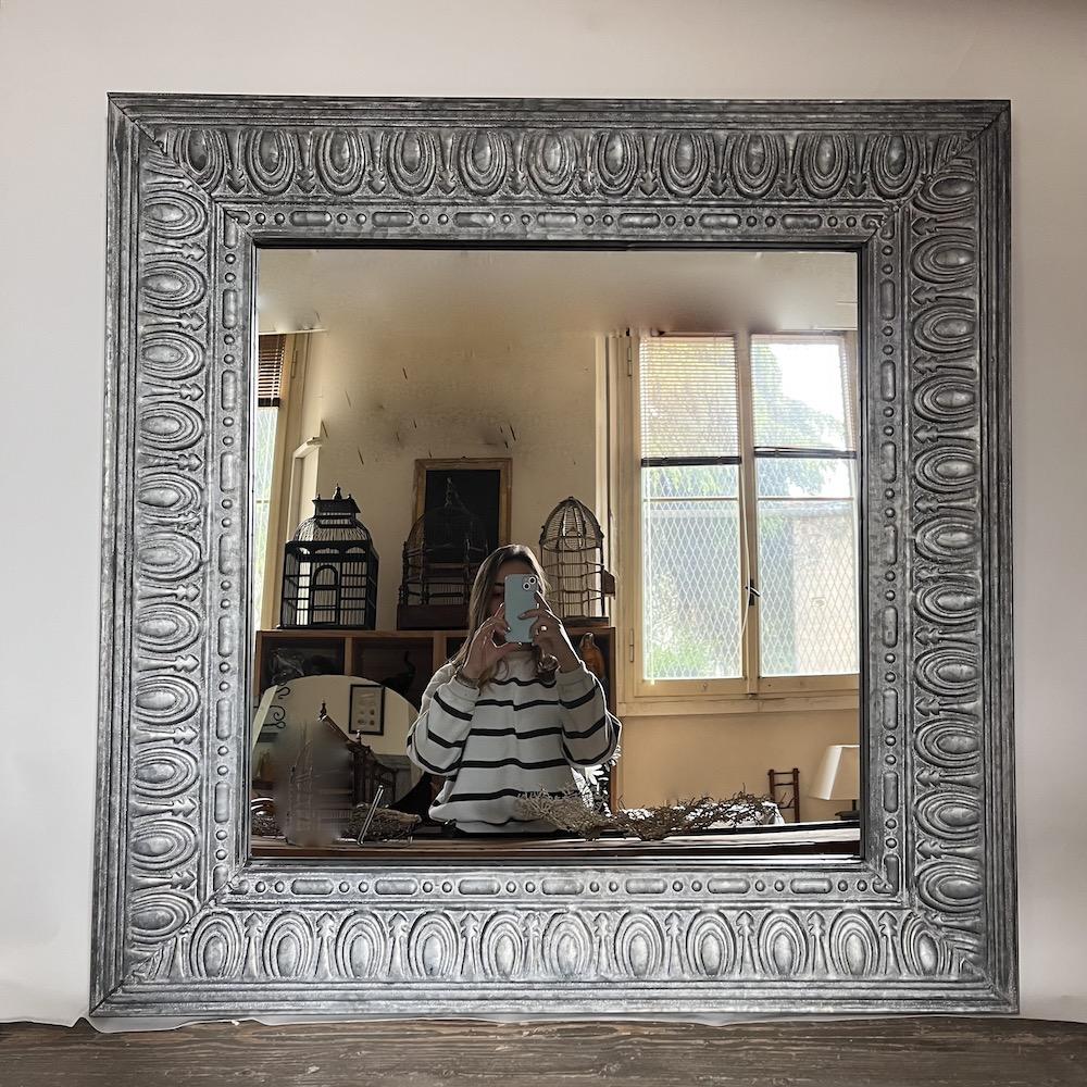 specchio quadrato zinco cm 98